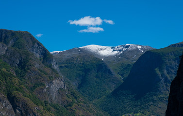 Naklejka premium Rocks over Undredal. Undredal is a small village in the municipality of Aurland in Sogn og Fjordane county, Norway.