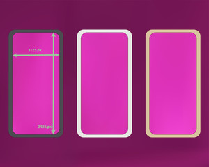 Mesh, magenta colored phone backgrounds kit.