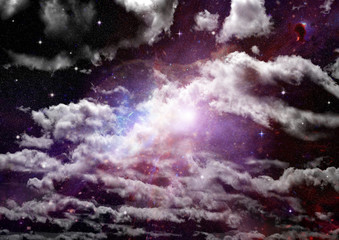 galaxy in a free space. 3D rendering