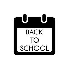 Logotipo con texto BACK TO SCHOOL en calendario en color negro