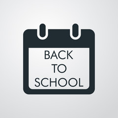 Logotipo con texto BACK TO SCHOOL en calendario en fondo gris