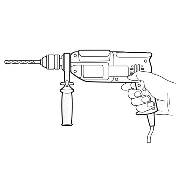 Handbohrmaschine [schwarz-wei&szlig;]