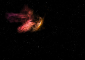 Small part of an infinite star field. 3D rendering