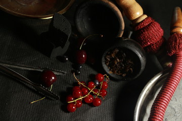 microscope on black background