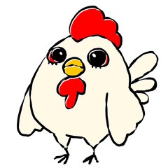 鳥, イラスト, ニワトリ, キャラクター, 動物, ファーム, おんどり