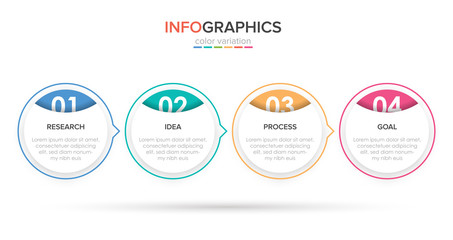 Infographic design with icons and 4 options or steps. Thin line vector. Infographics business concept. Can be used for info graphics, flow charts, presentations, web sites, banners, printed materials.