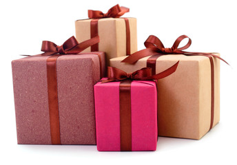 Gift boxes, gifts on a white background isolated.