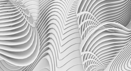 Wave abstraction 3D wall decoration 3d rendering