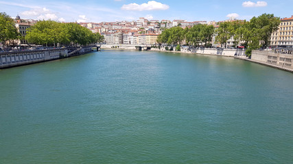 Obraz premium The Sane river in Lyon, France