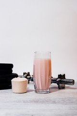 Protein shake in glass