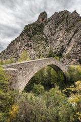 Fototapeta na wymiar Pont de la Reine Jeanne at Entrepierres in France