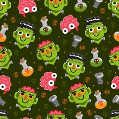 Naklejka premium Halloween holiday seamless pattern background.Endless texture for textile ,fabric , wallpaper, web page background, wrapping paper and etc.