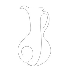 Vintage vase silhouette vector illustration