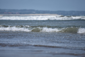waves crashing on rocks