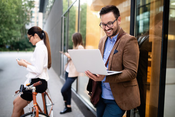 Business team digital device technology connecting concept