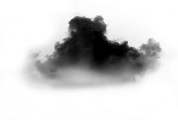 Black smoke on a white background
