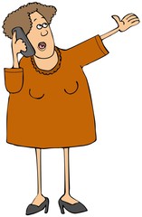 Woman in a dress talking on a mobile phone