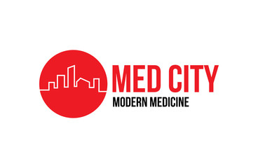 Logo medicine city template design vector