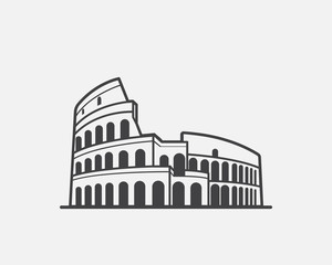 colosseum building landmark icon vector