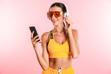 Attractive young slim brunette woman