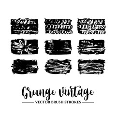 Obraz premium Set of black brush stroke and texture. Grunge vector abstract hand - painted element. Underline and border.