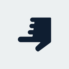 Hand left icon. Logo design, thumbs left .Vector