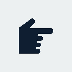 Hand right icon. Logo design, thumbs right. Vector
