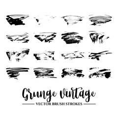 Set of black brush stroke and texture. Grunge vector abstract hand - painted element. Underline and border.