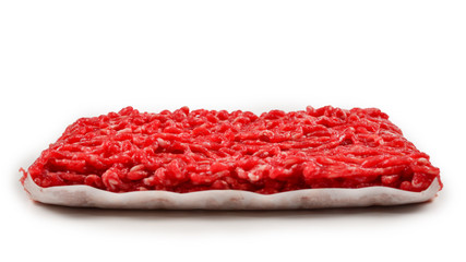 Chopped meat  isolated on white background.