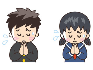 手を合わせてごめんなさい　中高生