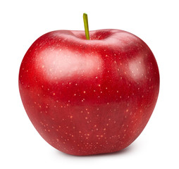 Plakat Red apple isolated on white. Apple Clipping Path. Apple professional studio macro shooting