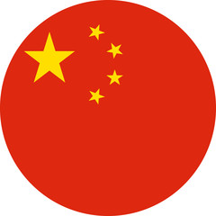 China flag icon vector illustration - Round flat icon