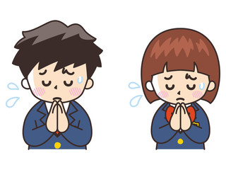 手を合わせてごめんなさい　中高生