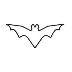 Halloween black bat icon- vector illustration
