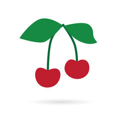 cherry fruit icon- vector illustration