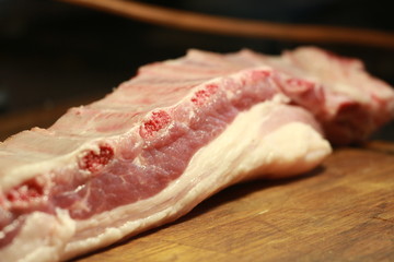 raw meat on a cutting board
