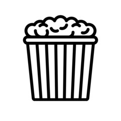 Popcorn vector icon. Pop corn illustration symbol. Cinema logo.