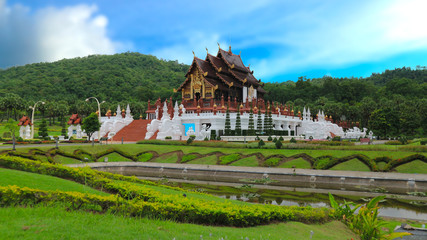Fototapeta na wymiar Sala Luang (Hoam Luang) in Royal Park Ratchaphruek in Chiang Mai, Thailand 