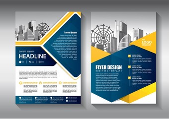 Business abstract vector template. Brochure design, cover modern layout, annual report, poster, flyer in A4 with colorful triangles, geometric shapes for tech, science, market with light background
