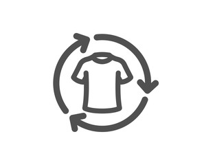 Shirt sign. Change clothes icon. Clothing t-shirt symbol. Classic flat style. Simple change clothes icon. Vector