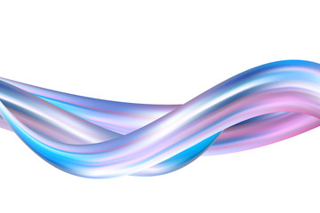  Horizontal blue stylish wave on a white background