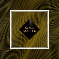  Golden wavy lines on a black background. Elegant frame