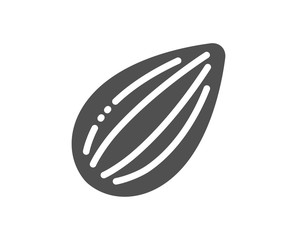 Tasty nuts sign. Almond nut icon. Vegan food symbol. Classic flat style. Simple almond nut icon. Vector