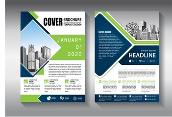 Business abstract vector template. Brochure design, cover modern layout, annual report, poster, flyer in A4 with colorful triangles, geometric shapes for tech, science, market with light background