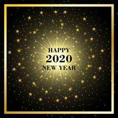Happy new year 2020 banner.Golden Vector luxury illustration