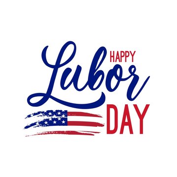 USA Labor Day with american flag. Vector patriotic illustration