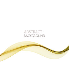 Elegant golden wave on a white background. Design element