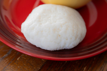 Nigerian Egusi Soup served with Tuwo Shinkafa