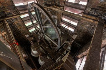 Derelict Massive Brass Bell + Flywheel - Abandoned St. Joseph Church - Albany, New York