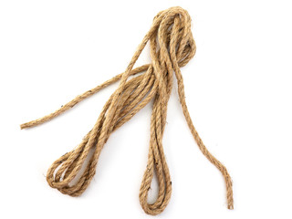 brown rope on white background.